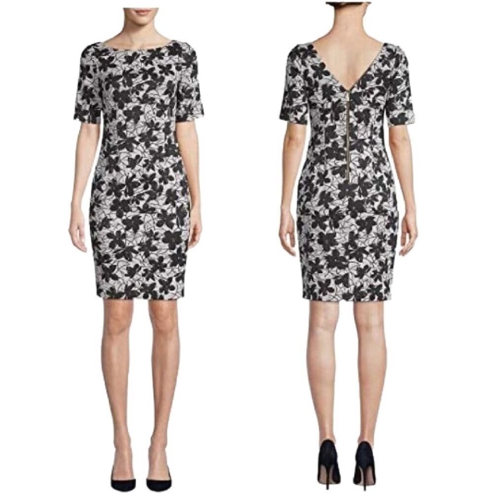 Calvin Klein Black Floral Sheath Dress